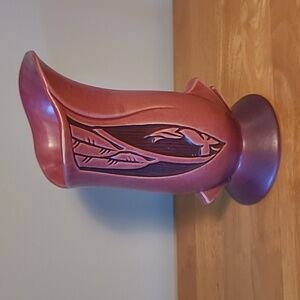 ROSEVILLE POTTERY USA Vintage Silhouette Cranberry Red Vase 782-7"